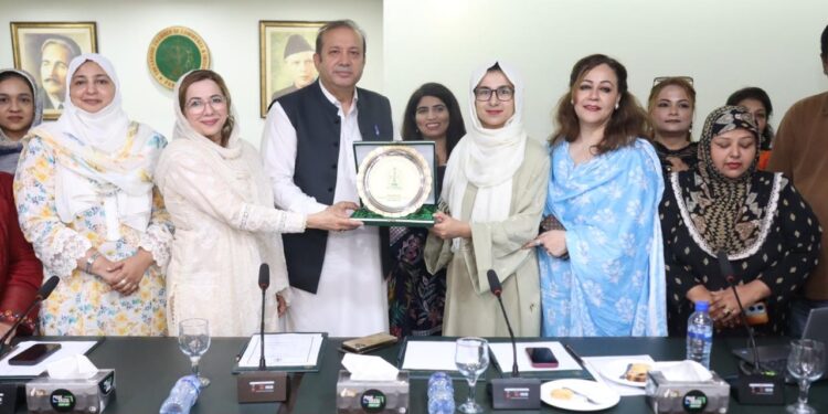 Women entrepreneurs participating in a Trade Map market analysis workshop organised by TDAP at LCCI Lahore.