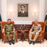 Field Marshal Asim Munir and Lieutenant General Saddam Khalifa Haftar during a meeting at GHQ Rawalpindi
