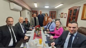 Rotary Club Athens-Goudi delegation during the medical equipment donation ceremony at Kalymnos Hospital.