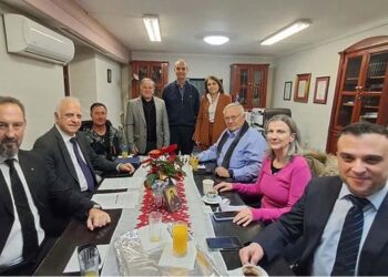 Rotary Club Athens-Goudi delegation during the medical equipment donation ceremony at Kalymnos Hospital.