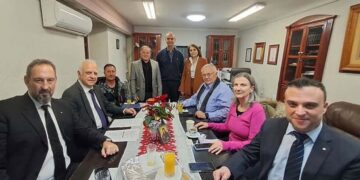 Rotary Club Athens-Goudi delegation during the medical equipment donation ceremony at Kalymnos Hospital.