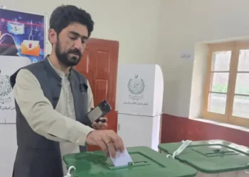 Voters cast ballots during the Gilgit-Baltistan elections under tight security.
Photo File