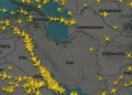 Commercial aircraft flying over the Middle East as EASA issues regional airspace safety advisory.