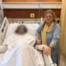 Hospital scene showing Dr Mahnoor Naseer receiving emergency medical care after acid attack in Quetta surgical ward.