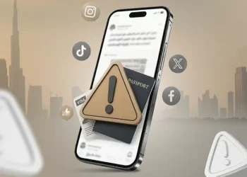 Dubai immigration authority GDRFA officers addressing crackdown on fake visa services promoted on social media platforms.