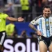 Lionel Messi in action after setting a new FIFA World Cup goals record.