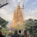 Antoni Gaudí & Gaudí Vision Behind Sagrada Família Tower Rise