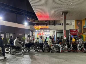 A petrol station in Pakistan displays updated fuel prices after the latest government reduction. PHOTO FILE