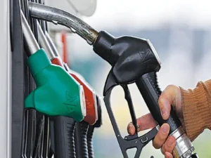 Petrol station display showing unchanged fuel prices in Pakistan.