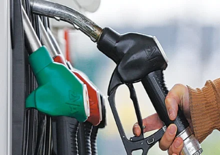Petrol station display showing unchanged fuel prices in Pakistan.