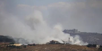Smoke and destruction in southern Lebanon after Israeli airstrikes ahead of the Israel-Hezbollah ceasefire.