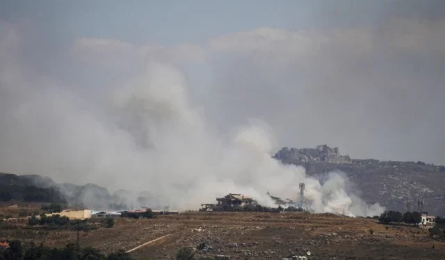 Smoke and destruction in southern Lebanon after Israeli airstrikes ahead of the Israel-Hezbollah ceasefire.