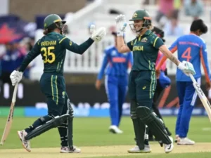 Australia women’s cricket team celebrating victory over India in the Women’s T20 World Cup