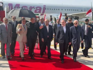 Iranian President Masoud Pezeshkian arrives in Islamabad for official talks amid heightened security arrangements