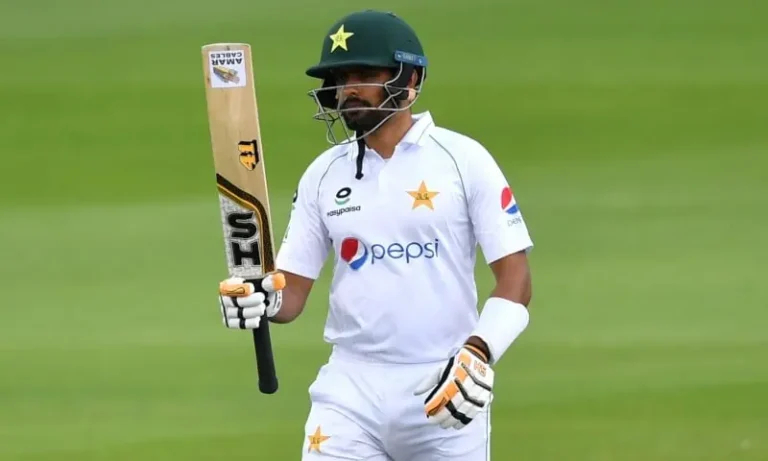 Pakistan Test captain Babar Azam during a cricket match.
