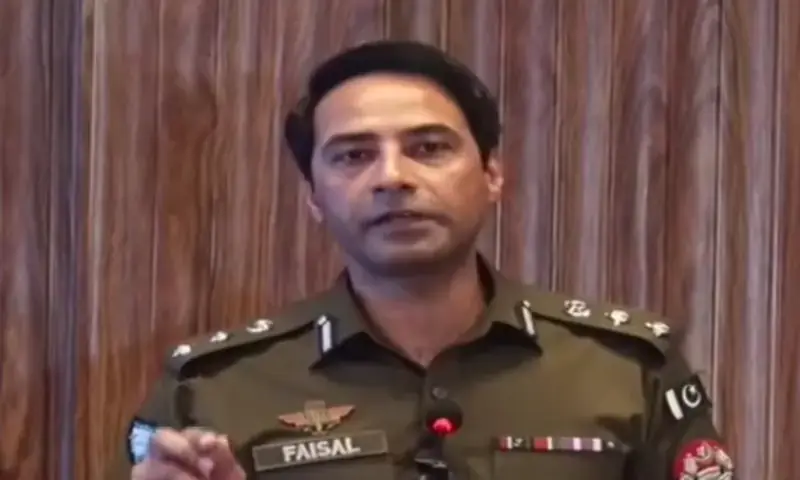 Lahore Police DIG Operations Faisal Kamran speaks during a press conference about the investigation into the alleged abduction and assault of two foreign women.