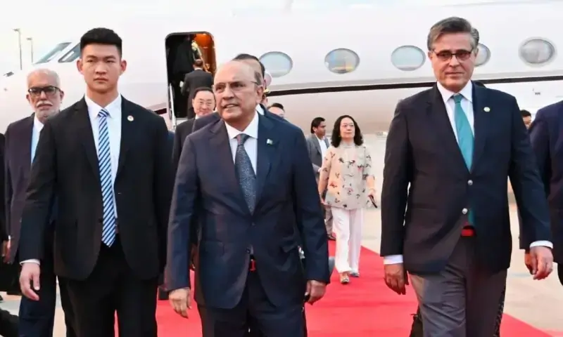 President Asif Ali Zardari during his official visit to Kyrgyzstan for meetings with President Sadyr Zhaparov and senior government officials.