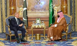 Prime Minister Shehbaz Sharif and Saudi Crown Prince Mohammed bin Salman discuss Red Sea security.