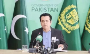 A Pakistani blue official passport displayed alongside government documents related to passport policy.