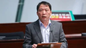 Wu Chi-wai, former Hong Kong pro-democracy leader, after receiving permission to stay in the United Kingdom for six months.