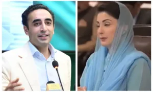 PPP Chairman Bilawal Bhutto-Zardari speaking at a political gathering in Muzaffarabad during the AJK election campaign.