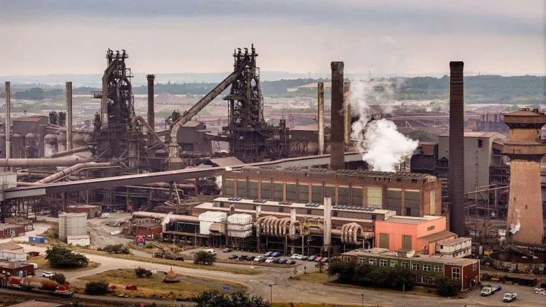 British Steel facility in Scunthorpe following the UK government's decision to nationalise the company.