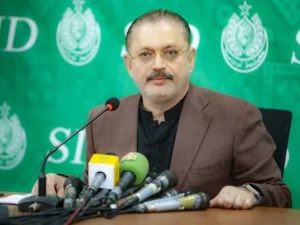 Sindh Senior Minister Sharjeel Inam Memon reviews plans for electric buses and new bus depots during a transport meeting.