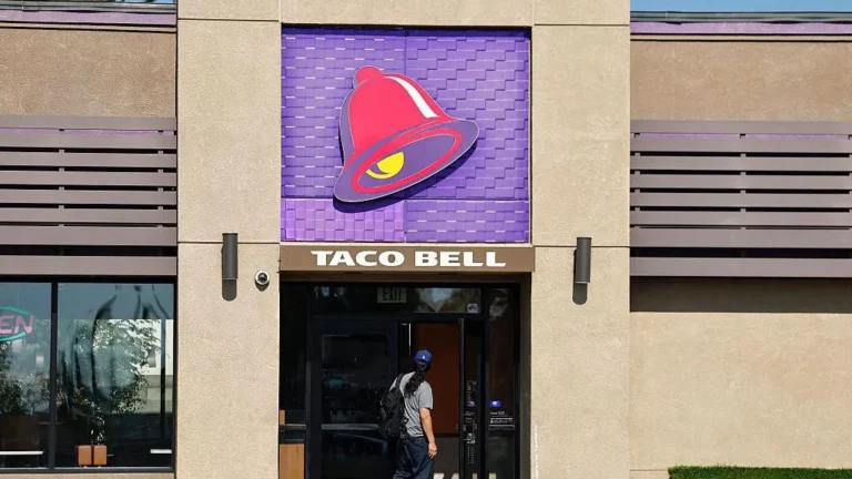 Taco Bell restaurant following the removal of shredded lettuce during a US parasite outbreak investigation.