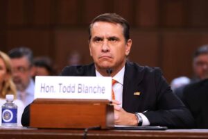 Acting US Attorney General Todd Blanche appearing before the Senate Judiciary Committee.