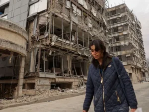 Emergency crews respond after US military strikes targeted infrastructure in Iran during escalating regional conflict.