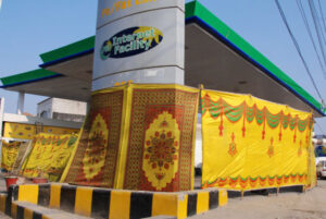 A petrol station in Pakistan ahead of an indefinite nationwide strike by fuel pump owners.