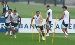 Lionel Messi and Spain captain Rodri ahead of the FIFA World Cup final in New Jersey.