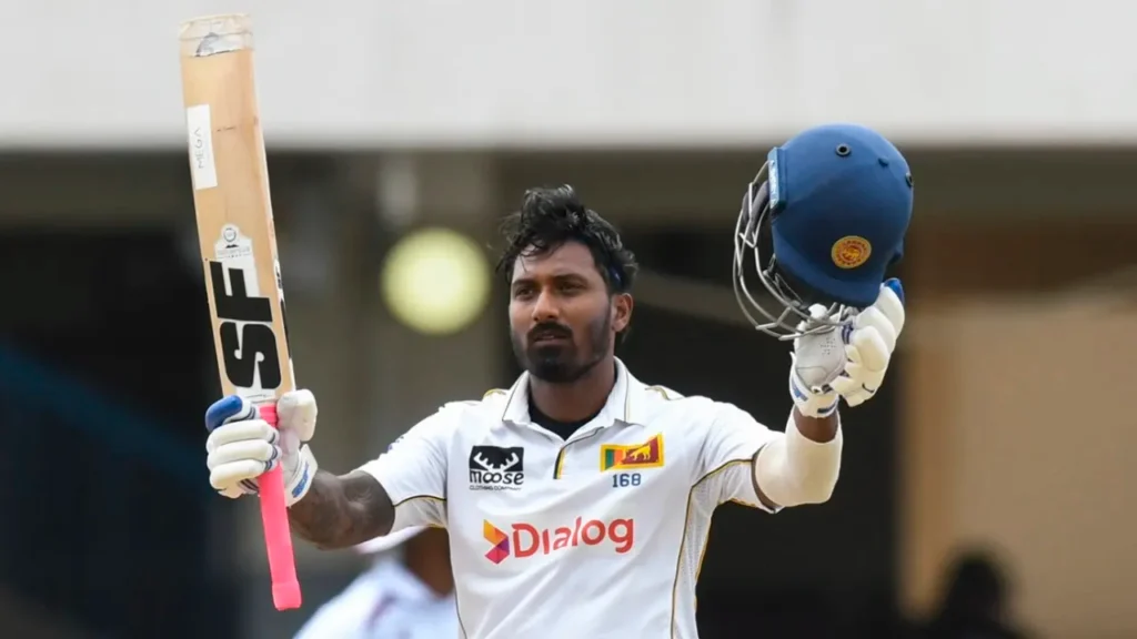 Sri Lanka opener Lahiru Udara bats during his outstanding 188 against the West Indies in the second Test.