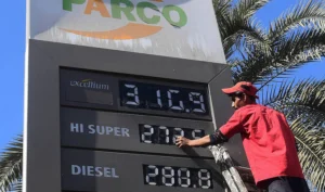 Fuel station in Pakistan after the government reduced petrol and diesel prices.