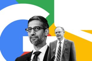 Google Play logo representing new U.S. rules allowing rival Android app stores.