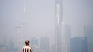 Smoke from Canadian wildfires reduces air quality across Ontario and several northern US states.