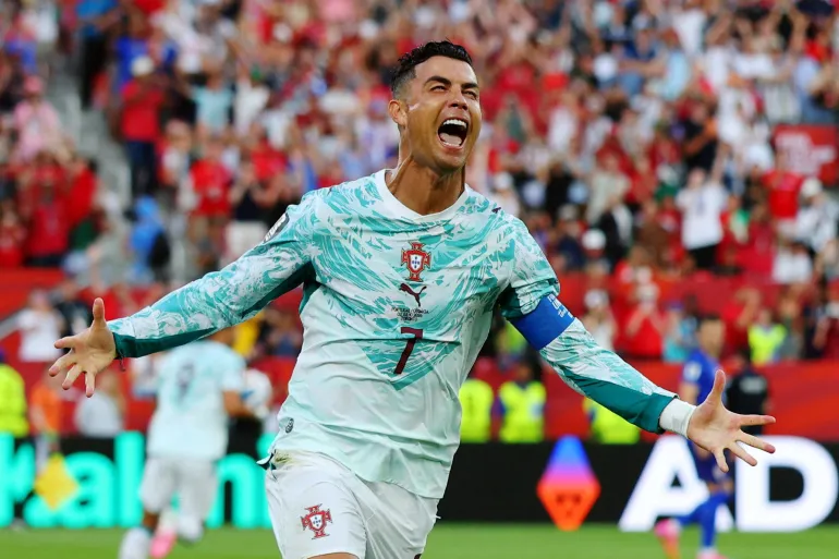 Portugal striker Goncalo Ramos celebrates his late winning goal against Croatia at the FIFA World Cup 2026.