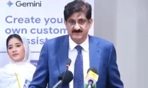 Sindh Chief Minister Murad Ali Shah inaugurates the Google Gemini for Education Corner at NED University in Karachi.