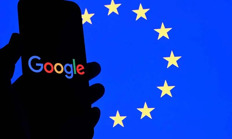 Google logo displayed as the European Commission announces €890 million in Digital Markets Act fines.
