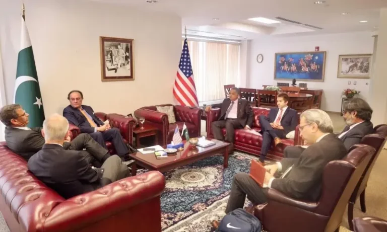 Pakistan Finance Minister Muhammad Aurangzeb holds talks with Honeywell delegation on refinery modernisation in Washington.