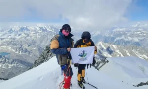 Rescue personnel respond after a glacier-related incident near Falak Sar Peak in Kalam Valley, Upper Swat.