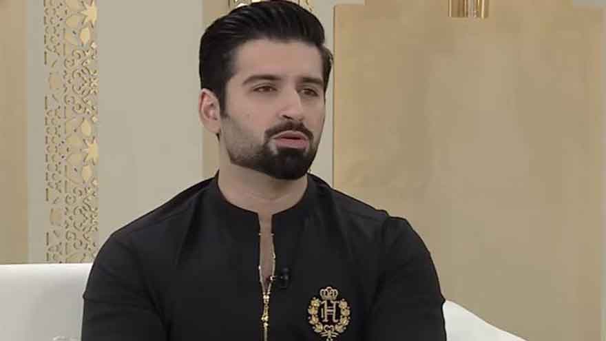 Pakistani actor Muneeb Butt during a public appearance after being declared innocent in a robbery case.