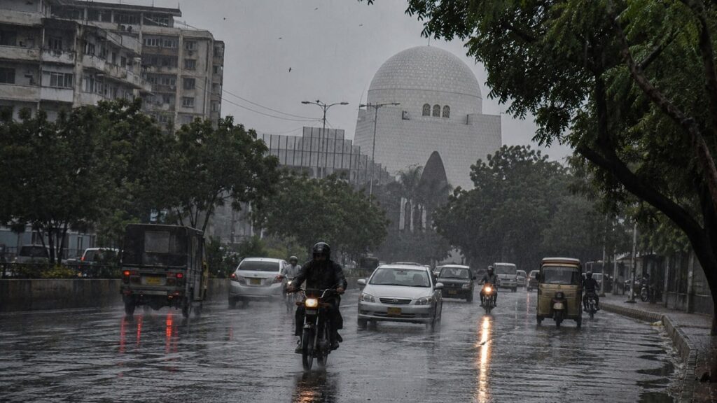 Karachi Water and Sewerage Corporation personnel deploy jetting and suction machines as part of emergency monsoon preparedness measures across the city.