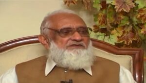 Portrait of Sardar Abdul Qayyum Khan, former president and prime minister of Azad Jammu and Kashmir.