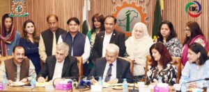 Representatives of FPCCI and PSDF sign a partnership agreement focused on workforce development and youth employment in Pakistan.