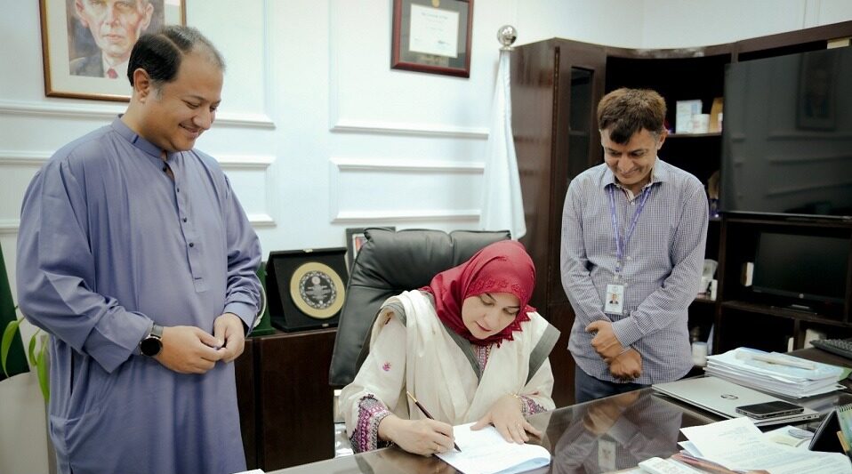 Students at SABS University participating in the Google Career Certificates Programme in Jamshoro.