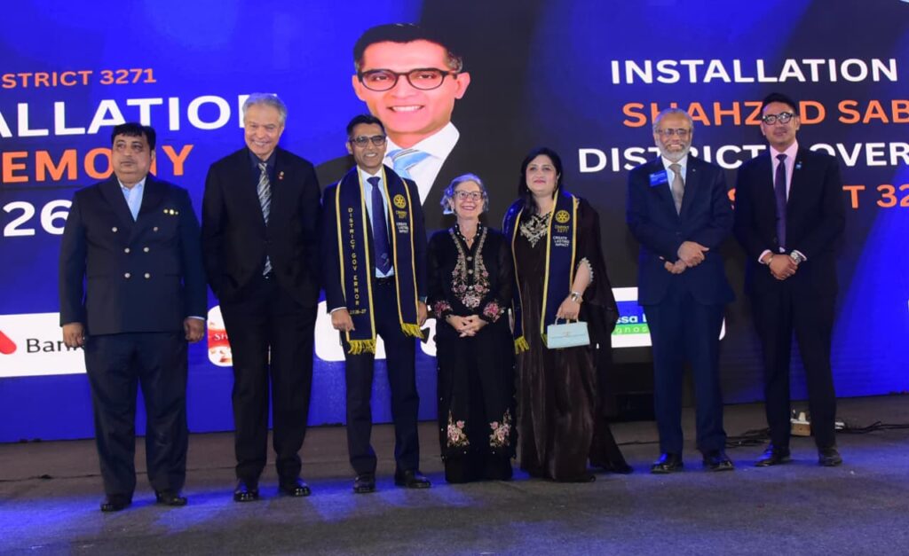 Shahzad Sabir with Rotary International leaders during the Rotary District 3271 installation ceremony held in Karachi.