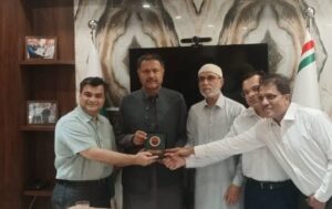 Sindh Minister Muhammad Ali Malkani meets SBC Group officials during a visit to the Karachi Fisheries Head Office to discuss industry growth and exports.