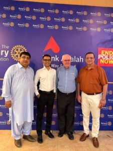 Michael K. McGovern with Rotary International District 3271 members during his visit to Karachi to support global polio eradication efforts.