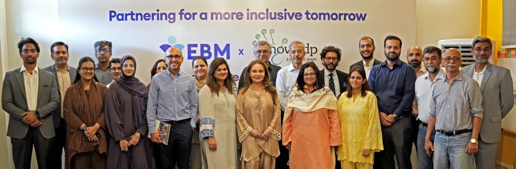 EBM and NOWPDP officials inaugurate the Neuro-Inclusive Discovery Room at CEDI in Korangi, Karachi, designed to support children with developmental disabilities.